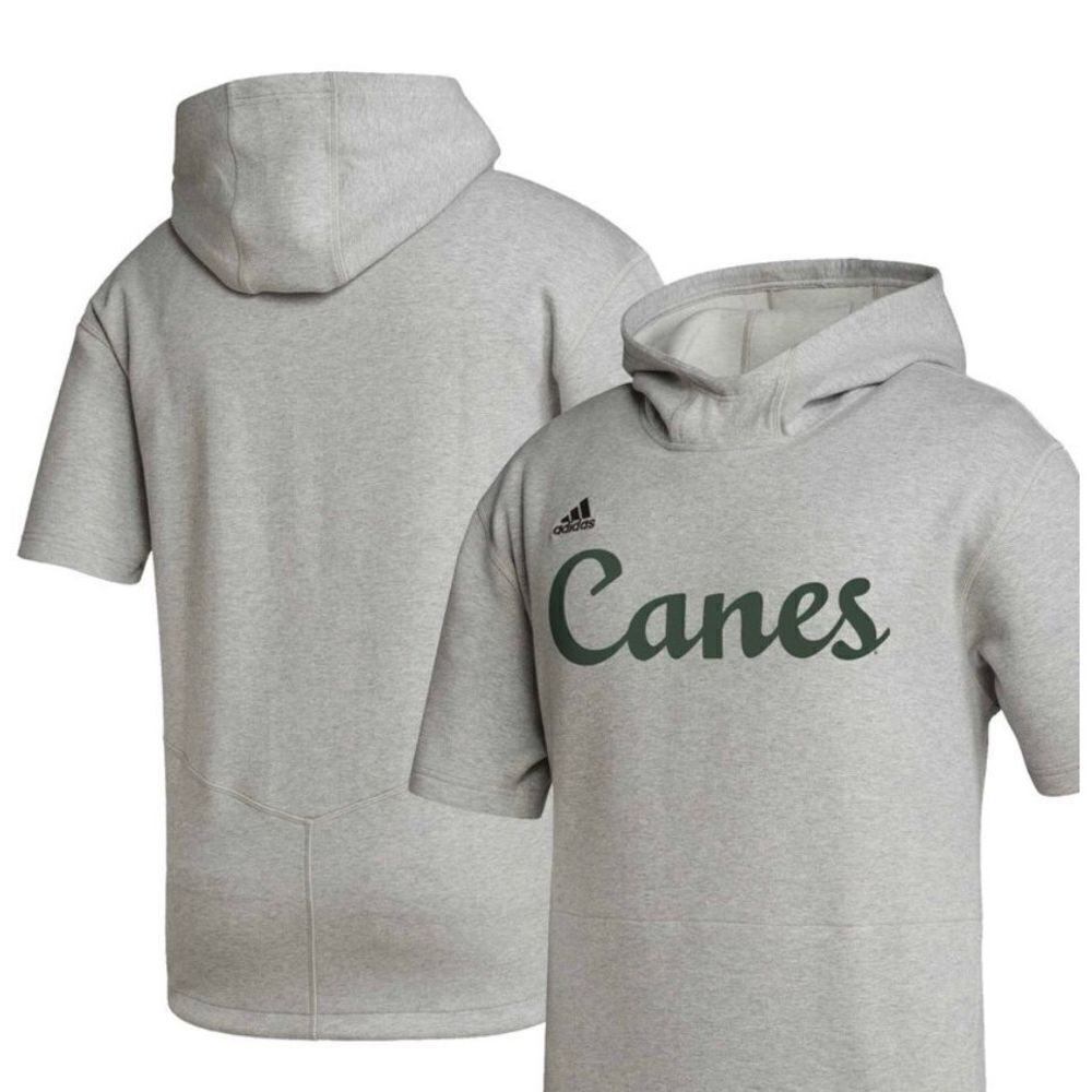 Men's adidas Heather Gray Miami Hurricanes Modern Classics Baseball Icon Tri-Ble - Picture 2 of 8
